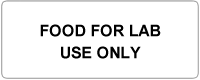 label with the words 'food for lab use only'