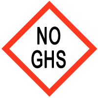 red diamond surrounding words 'NO GHS'